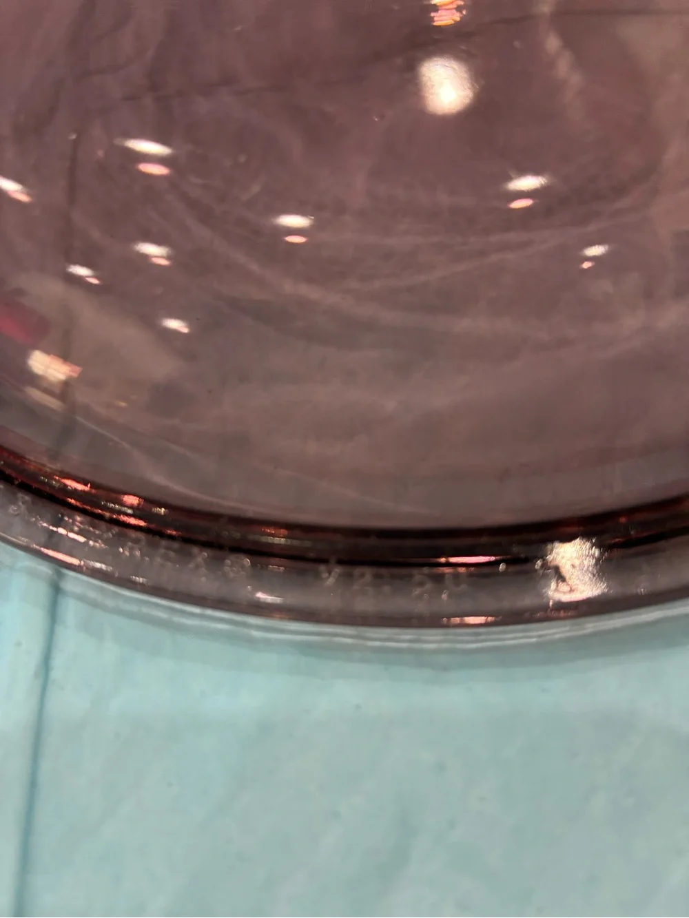 Pyrex Rose-Tinted Glass Casserole Lid with Ribbed Knob visionware 2.5 c